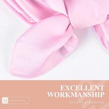 35 Inches Silk Head Scarf-Satin Hair Scarves Silk Bandana Scarf Headscarf For Women's Fashion Scarveshalloween - 純粉紅色 - 查看 8