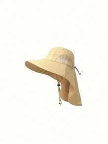 1pc Unisex Sunproof Sun Hat With Neck Cover, Breathable Fishing Hiking Bucket Hat Outdoor Spring Summer, Camouflage Pattern Random