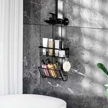 Shower Shelf For Hanging Shower Shelf Without Drilling - Black Shampoo Holder For Shower Shower Basket Bathroom Organizer, Shower Holder Shower Shelf Stainless Steel - 黑色 - 查看 2