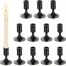 2/4/6/12/30pcs Cone Shaped Candle Holders, Gold/Black Candle Stands For Tabletop Center, Wedding Reception, Holiday Christmas Fireplace Or Home Decor