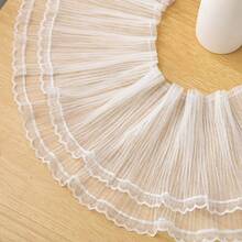 1yd Double-Layer Ruffle Lace Trim, For Collar, Cuff Decoration, Sewing And Knitting Supplies For Garment And - Multicolor - View 7
