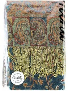 Bufanda de pashmina de paisley para mujeres PASKMLNA - #21 verde azulado - Ver 6