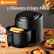 Nirva Touchscreen Air Fryer - Smart Large-Capacity Electric Oven With Hot Air Heating Function, Preset Menus, And Manual Temperature And Time Control, Enabling Convenient Cooking Of Various Foods, Ideal For Home Use, Easy To Operate, Multi-Functional Cooking Appliance, Modern Kitchen Appliance, Touchscreen Display, Air Fryer Oven - EU E Type Plug(220-240V) - View 12