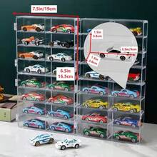 1/64 Scale Wheels Toy Car Display Case Holds 32 Toy Cars Storage Organizer, Dustproof, Clear Toy Car Display Box 6.5 X 7.5 X 1.6 Inches 4pcs - White - View 3