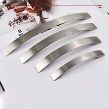 8件光滑抛光镍拉丝橱柜把手 | 现代欧美风格，铝合金抽屉拉手 | 衣柜和门装饰的极简五金 - 彩色 - 查看 2