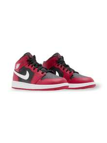 AIR JORDAN 1 MID BG - 黑/白-健身紅 - 查看 2