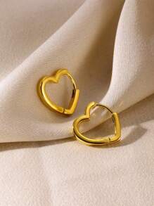 1 Paar minimalistische Herz Creolen für Frauen und Mädchen, filigrane gold- und silberfarbene herzförmige Ohrringe, modischer Schmuck für Damen, perfektes Geschenk für sie