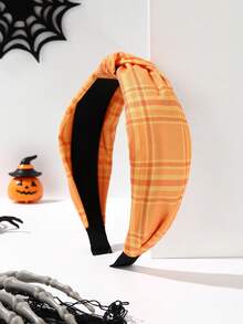 1 件织物万圣节蜘蛛、骷髅、南瓜结宽头带、发带、发箍、恐怖 - 顏色 - 查看 3