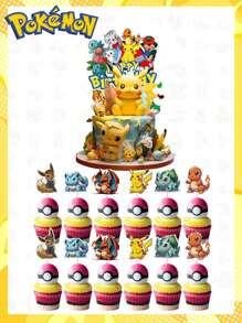pokemon 1/12/13/25 PCS Pokemon Cake Plugin, Pikachu Party Cake Decoration Flag Power Strip, Big And Small Power Strip, The Best Holiday Gift For Good Friends, Party Atmosphere Decoration, Perfect Party Decoration, Home Decoration Ornaments, Perfect Room Decoration, Christmas Gift Valentine's Day, Ideal Friend Gifts For Birthday Celebrations, Souvenirs, Women's Souvenir, Cute Aesthetic, Valentine Day Gifts, Decorations, Home Decor, Valentines Gifts