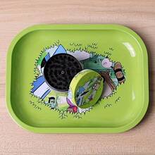2pcs Tobacco Starter Kit, Zinc Alloy Grinder And Metal Cigarette Rolling Tray, Rolling Tray, Metal Shredder, Birthday Gifts And Holiday Gifts. - 2inch組合裝 - 查看 8