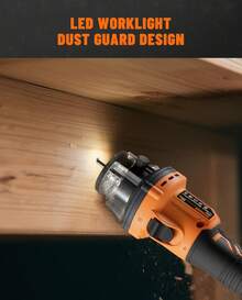 DOVAMAN 20V Brushless Drywall Cut-Out Tool, 30,000 RPM, Adjustable Depth, 98% Dust Collection, LED, With Battery, Charger & Bag - Black - View 7