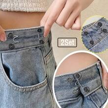 4pcs Adjustable Invisible Belt Set For Women - Instant Buckle Waist Cincher With Sparkle Decor, Suitable For Jeans And Casual Pants - Accessory