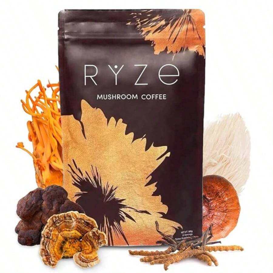 Organic Mushroom Coffee With 6 Adaptogens (Lions Mane, Turkey Tail, Cordyceps) & MCT Oil - SUPERFOODS Instant Blend For Energy, Focus, Gut Health & Immune Support, 30 Servings - 1 件 - 查看 1