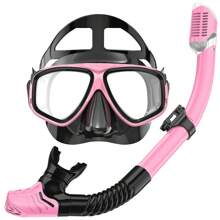 JoyMaySun Schnorchelmaske, Atemschlauch-Set, Dry Top, geringes Volumen, Silikonmaske, auslaufsicher und beschlagfrei, Schnorchelmaske, Schwimmbrille für Männer und Frauen