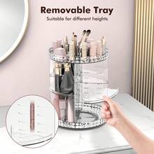 Clear Rotating Makeup Organizer 360° Spinning Skincare Storage Adjustable Layer Lazy Susan Cosmetic Organizer For Dresser & Bathroom Mother's Day - Trong sáng - Xem 4