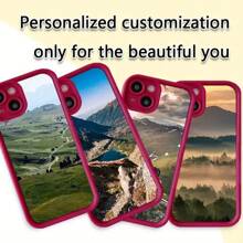1 pieza Funda de teléfono DIY a prueba de golpes de TPU negro personalizable, adecuada para 16 15 14 13 12 11 Plus Pro Max Pro, se puede usar como regalo del Día de la Madre, Día del Padre, Boda, Cumpleaños u Ocasión Festiva para Familia/Amigos/Parejas/Seres Queridos