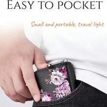 Cartera de mujer/hombre con flores de piel sintética, cremallera acordeón, monedero, tarjetero, tarjetero de crédito, regalo de aniversario, pequeños regalos, ideas de regalo para mujer, cartera mini, monedero - Multicolor - Ver 10