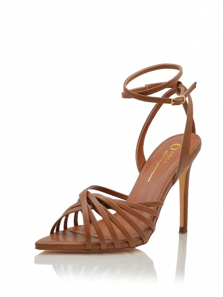 DESIRE    Party  Vacation  Fashionable  PU Leather  Cut Out      Holiday  Wedding  Party  Office - 棕色 - 查看 1