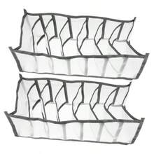 AQY Mobestech 2Pcs Underwear Storage Box Foldable Fabric Organizer For Socks And Accessories Drawer Divider For Closet Organization Space Saving Grey Design 8502 - 多 - 查看 1