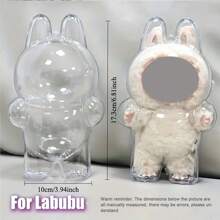 Für Labubu 2025 neueste Acryl Schutzbox - mit Kette, ultra-hochauflösende transparente Kristall Textur, Blind Box/Puppe/Handgemachte Sammlungs-Ausstellungsbox, perfektes Weihnachtsgeschenk, Party, Geburtstagsüberraschung, Geschenkwahl für Liebhaber, auch geeignet für die Aufbewahrung Zuhause, Dekorationsdisplay