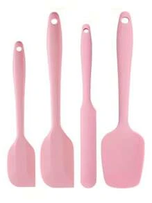 4 pièces Set de cuisson en silicone, comprenant une spatule à gâteau en silicone, un grattoir en forme de T, un ustensile grattoir résistant à la chaleur, un mélangeur à salade, un grattoir en silicone, un kit d'outils de cuisson, convenant pour la cuisson, le mélange, le beurre et le mélange de confiture, lavable au lave-vaisselle