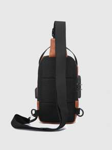 Men's PU Leather Sling Bag|Vintage Style With Anti-Theft Lock|Lightweight Chest Bag For Travel & Daily Use