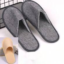4-10 双水疗拖鞋，防滑一次性加厚棉麻拖鞋，可水洗可重复使用，可用作女士男士、家居、室内、浴室、卧室、酒店、新娘拖鞋 - 彩色 - 查看 2