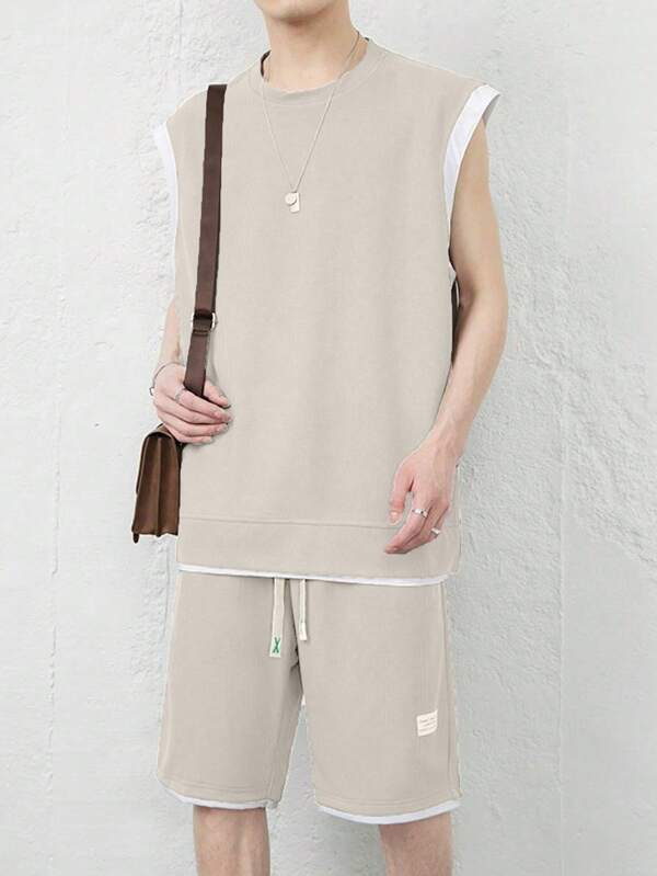 Set di canotta e pantaloncini estivi casual da ragazzo per sport all'aperto
