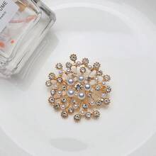 闪亮复古锌合金雪花胸针，镂空花胸饰，时尚优雅女士西装、毛衣、外套金属配件学校办公室配件衬衫夹克珠宝圣诞节万圣节 - 彩色 - 查看 3