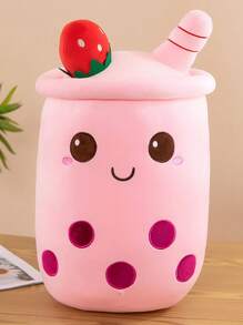 Adorable peluche de 60 cm de taza de boba (té con leche de burbujas) - Muñeco de peluche en forma de taza de té rellena, diseño de dibujos animados con caras sonrientes, suave y acogedor para niños, regalo perfecto para el Día de San Valentín, Pascua, Halloween, Navidad, decoración para la hora del té