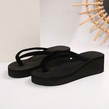 Unisex Flip Flops, Summer Thong Sandals, Non-Slip , Couples Beach Slippers, Lightweight & Soft - Black - View 8