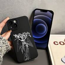Caso de teléfono suave de ojos de ángel con patrón de estatua de diosa impresión UV mate cubierta de teléfono de 360 grados protección completa para iPhone 11 12 13 14 15 16 17 Pro Max XR X/ XS 7 8 Plus SE Mini para teléfono inteligente - Negro - Ver 8