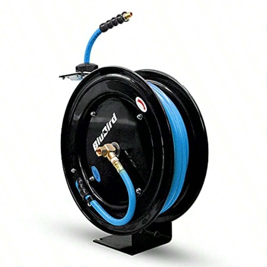 BluBird 20ga. Retractable Air Hose Reel NextGen Rubber Hose 3 8" X 50' BBR3850