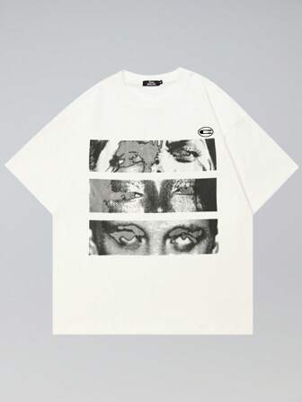 Tiny Spark 男士休闲图案印花短袖T恤，夏季