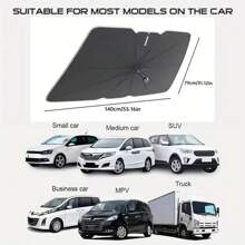 Car Windshield Sun Shade, Heat Insulation And Sun Blocking, Foldable And Retractable Sun Shade For Automotive, Available In Small And Large Sizes. Multi-Functional Umbrella Can Be Used As Sun Shade, Rain Shade, Heat Insulation Shade, Sun Protection Shade And Car Accessory.