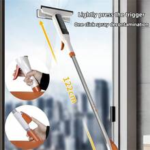 1 Stück Fensterreinigungsset für Zuhause, Hochreicht Fensterreiniger Sprüher & beidseitiger Abzieher mit Mopp-Griff