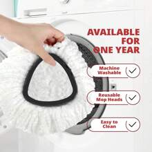 3 Pack Spin Mop Replacement Head Mop Refill Compatible With O-Ceda Triangle Swivel Mops Microfiber Swivel Mop Refill, Deep Clean, Machine Washable And Easy To Replace