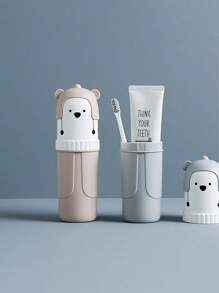 1 كوب فرشاة أسنان محمول بشكل دب كرتوني، حامل فرشاة أسنان بلاستيكي محمول بطراز إسكندنافي، مناسب للسفر والمنزل وديكور الحمام، حامل فرشاة أسنان صيفي، صندوق فرشاة أسنان، حقيبة فرشاة أسنان محمولة متعددة الوظائف خفيفة الوزن، صندوق تخزين فرشاة الأسنان، مناسب للسفر والتخييم والنادي الرياضي والمدرسة، حامل فرشاة أسنان للسفر، كوب شطف للسفر، كوب فرشاة أسنان، طقم حامل فرشاة الأسنان والمعجون، ديكور حمام المنزل، صيفي