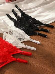 7pcs Women's Lace Floral Sexy Thong Panties - Multicolor - View 4