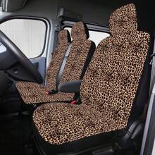 Fundas de asiento de coche con estampado de leopardo de cobertura total, ajustable para sedán, SUV y camioneta, protector de cojín, opciones disponibles de individual/doble/3 asientos/5 asientos, tela duradera para todo tipo de clima