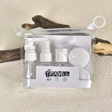 1 件/7 件旅行瓶容器、可再填充瓶套装（带洗漱包）、空液体容器、防漏液体分配瓶、随身携带化妆包、面霜罐、旅行必需品、飞机旅行配件、旅行瓶套装、防漏便携式洗漱用品容器套装、透明 PP 航空尺寸化妆品容器（用于乳液、洗发水、面霜、肥皂，带便携包）、喷雾瓶、圣诞礼物、女士礼物、旅行必需品