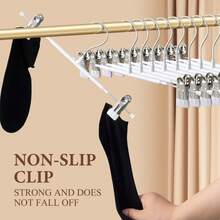 Kit 10 Premium Chrome Metal Clip Hangers For Skirts, Pants, Bermudas, Dresses Wholesale - 彩色 - 查看 6