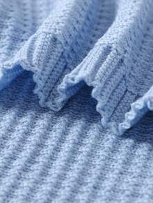 Customized Hand-Embroidered Casual & Minimalist Knitted Blanket For Children, All Season Personalized,Multi-Functional,Ornamental,Letter,Stylish,Modern,Colorful,Cute,Adorable,Casual,Custom,Personalised,Unique,Customized,Ideal Gifts For Him,Ideal Gifts For Her,Multi-Functional,Ornamental,Letter,Stylish,Modern,Colorful,Cute,Adorable,Casual,Custom,Personalised,Unique,Customized,Ideal Gifts For Him,Ideal Gifts For Her - Light Blue - View 6