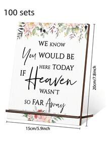 1/100 套可用，2 件/套婚礼我们知道如果天堂不是那么遥远，你今天就会在这里木制桌面装饰适合婚礼礼物、结婚周年纪念标志、婚礼礼物、周年纪念派对和纪念桌面装饰