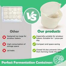 2/4pcs - Silicone Pizza Dough Fermentation Container With Lid, Foldable Stackable Leak-Proof Reusable Baking Storage Box For Making Pizza, Bread, And Dough Shaping, Round Kitchen Organizer - Multicolor - View 6