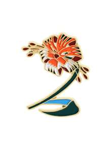 1PC Fantasy Anime Tiger Lily Enamel Pins Beautiful Floral Metal Brooches Backpack Lapel Hat Badges Fashion Jewelry Gift For Friends