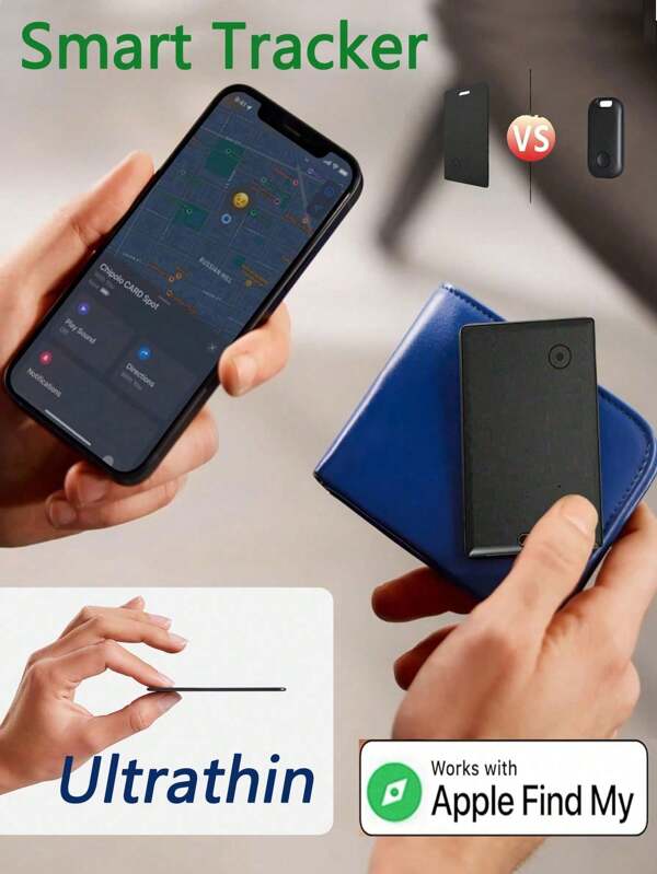 Ultra Thin Smart Track Card , Key Finder, Tracker Wallet Tracker,Smart Tracker Device, Ltem Locator,Phone Finder, Water Resistant( IOS Only,Android Not Supported)