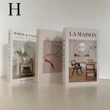 1 pieza/3 piezas Libros falsos plegables, Juego de libros falsos de lujo para decoración de sala de exposición, mesa de café, villa, hotel, hogar, fotografía