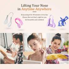 Nose Shaper Clips Set, 4 Pieces Silicone Nose Bridge Shape Lifting Clips Pincher For Women - Multicolor - View 2