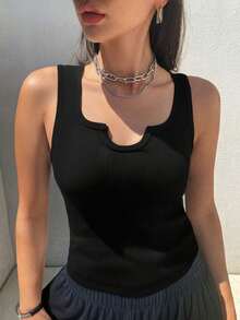 1 Stück Damen Trägerhemd, ärmelos, breite Schulter, seitlicher Busenausschnitt verdeckt, schwarz, gepolsterter Brustbereich, kann als Oberbekleidung getragen werden, schmale Passform